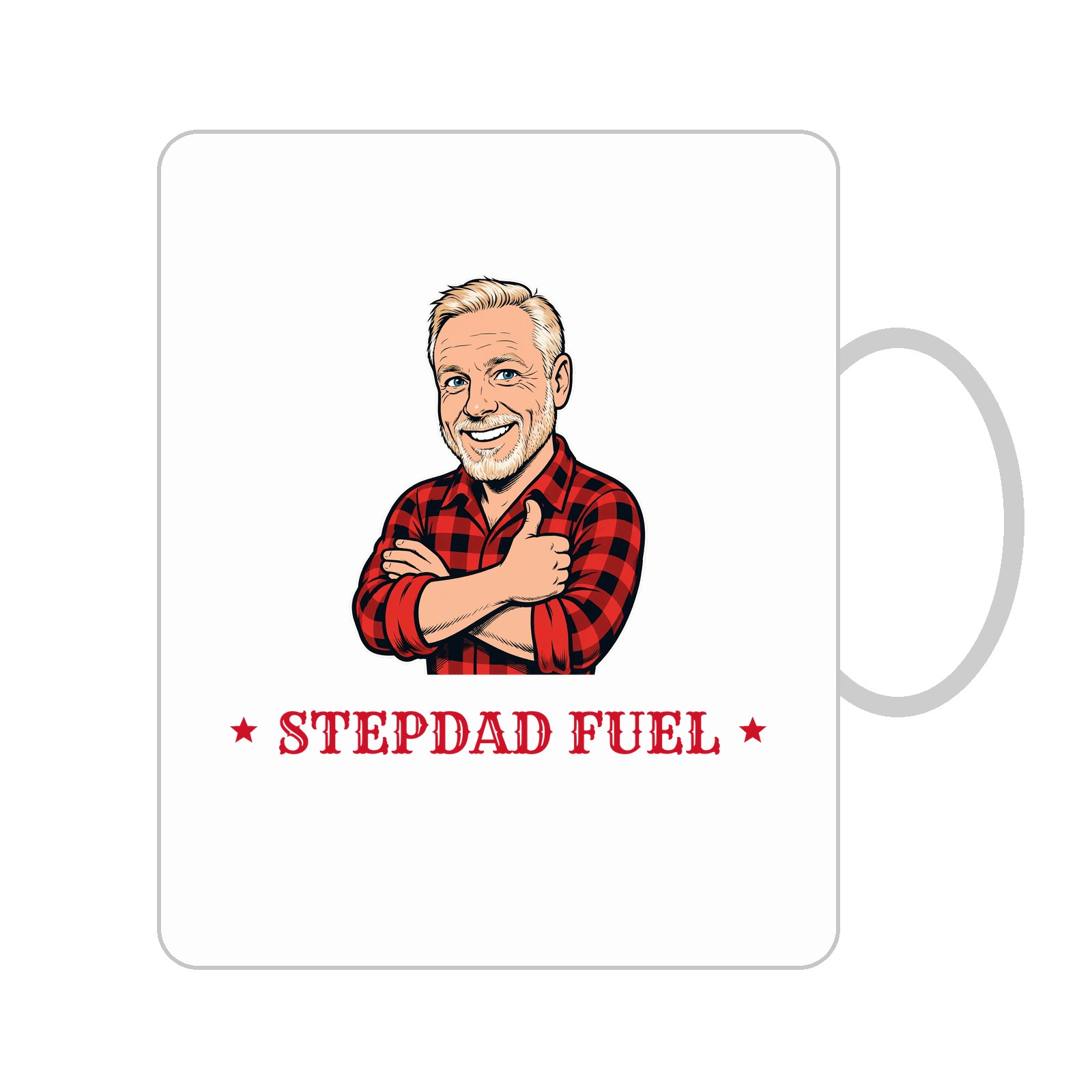 Stepdad Fuel mug with The Redheaded Stepdad mascot